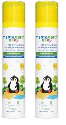 Mamaearth Baby Sunscreen SPF 50 PA++++ | Water Resistant | Dermatologically Tested | 50g