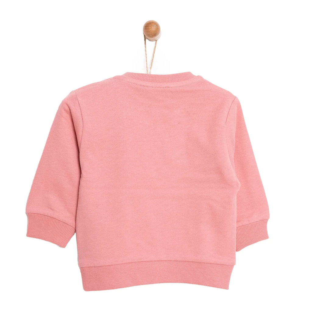 HelloBaby Baby Girl Cat Printed Sweatshirt - Light Rose