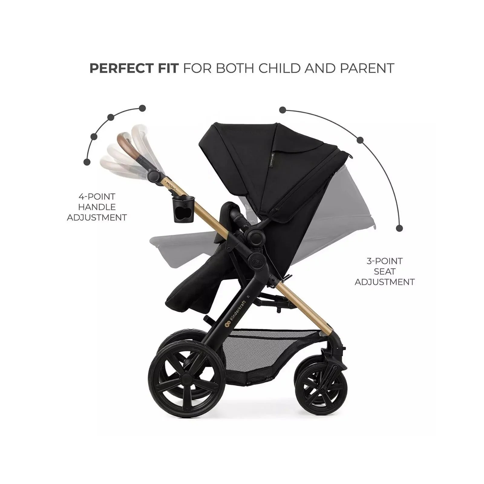 Kinderkraft Moov 2 3-in-1 Travel System - Black