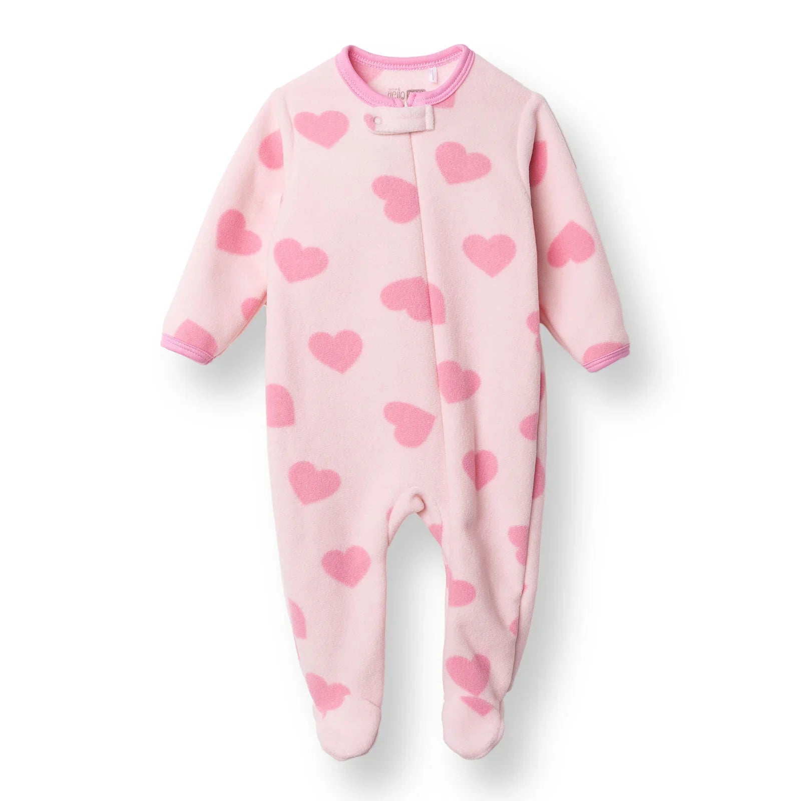 HelloBaby Newborn Polar Footed Jumpsuit - Pink Printed