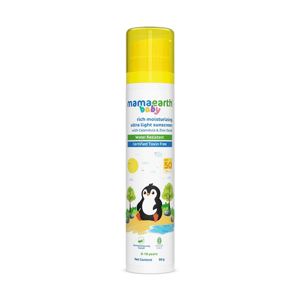Mamaearth Baby Sunscreen SPF 50 PA++++ | Water Resistant | Dermatologically Tested | 50g