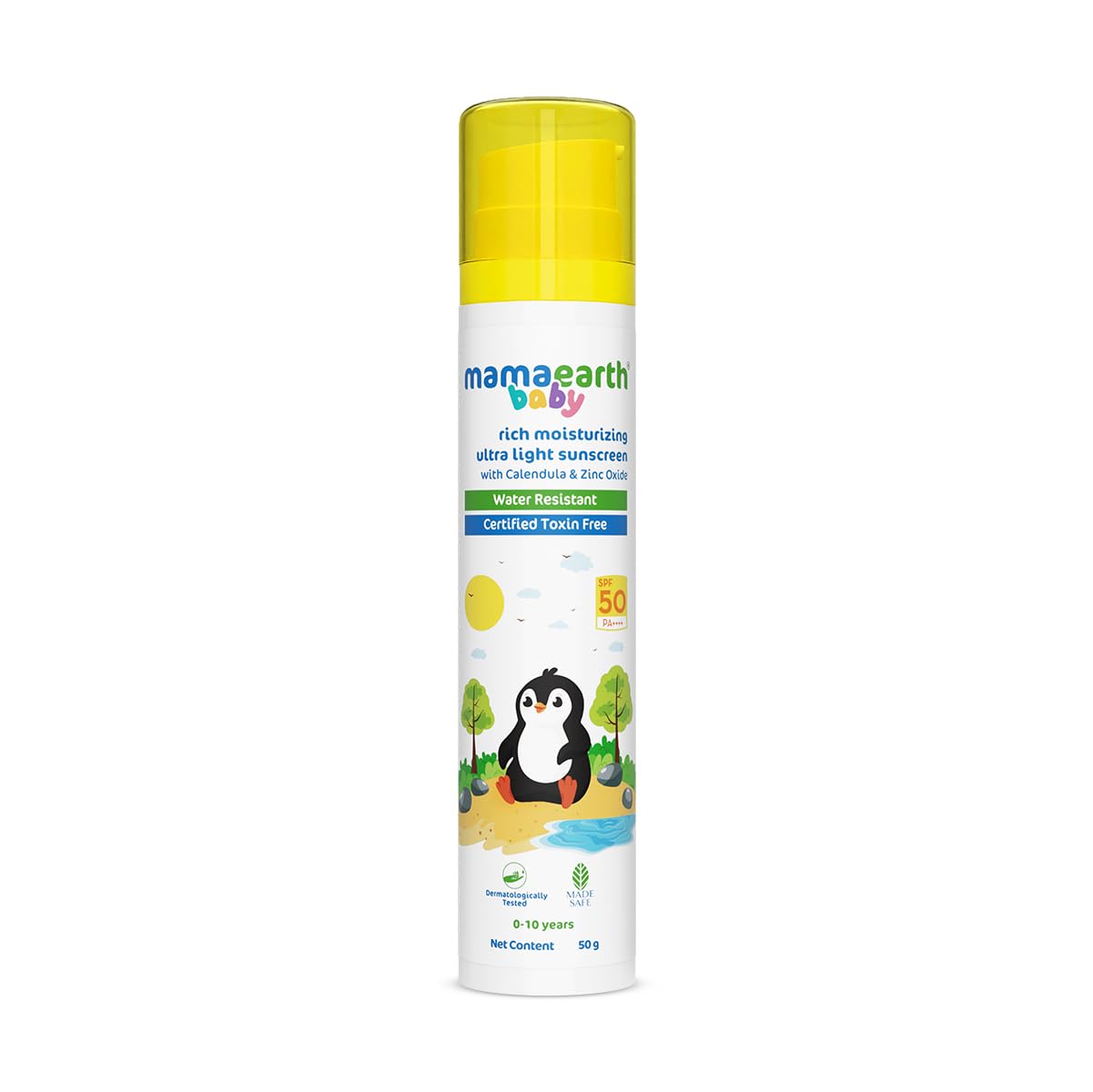 Mamaearth Baby Sunscreen SPF 50 PA++++ | Water Resistant | Dermatologically Tested | 50g