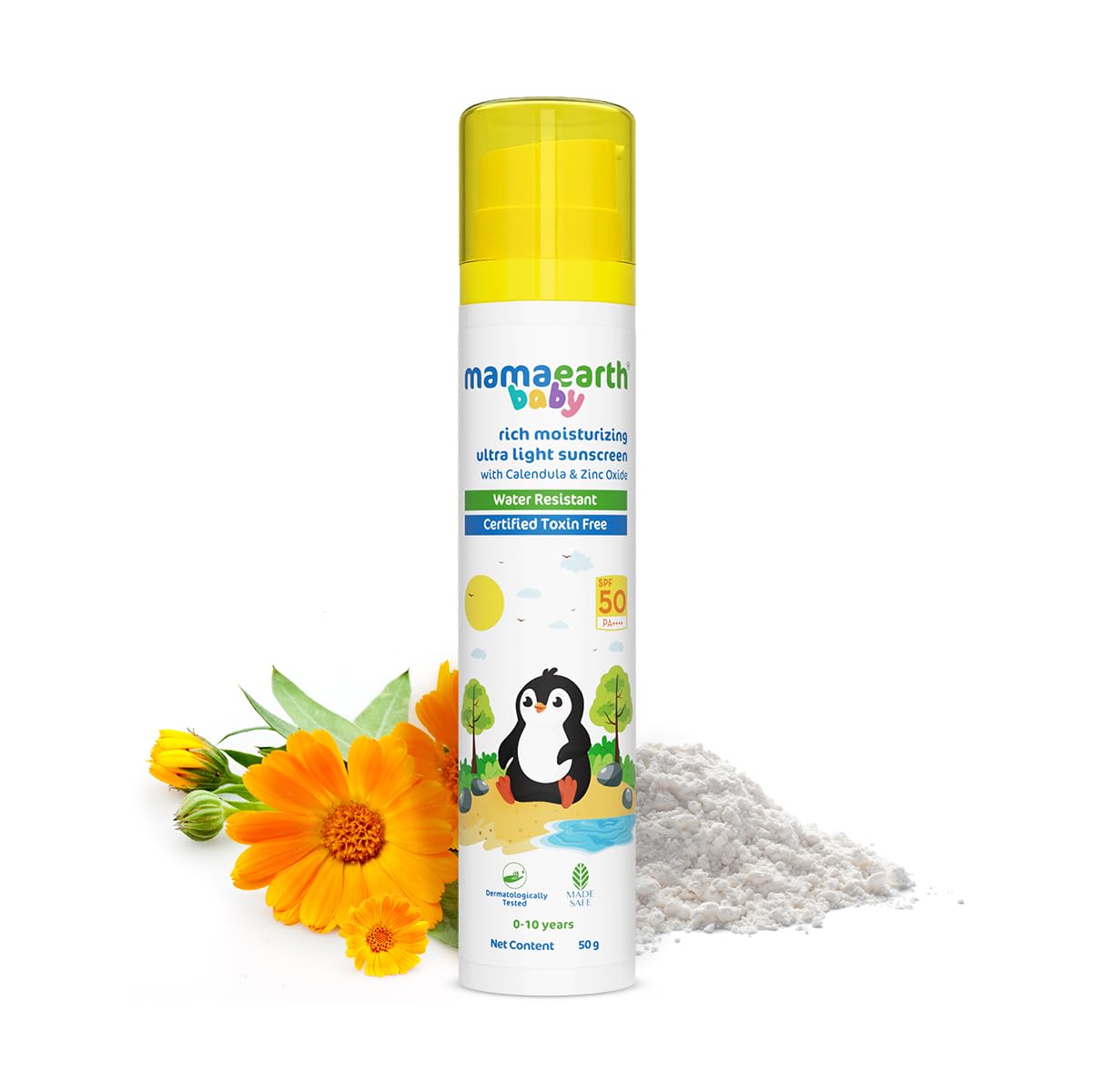 Mamaearth Baby Sunscreen SPF 50 PA++++ | Water Resistant | Dermatologically Tested | 50g