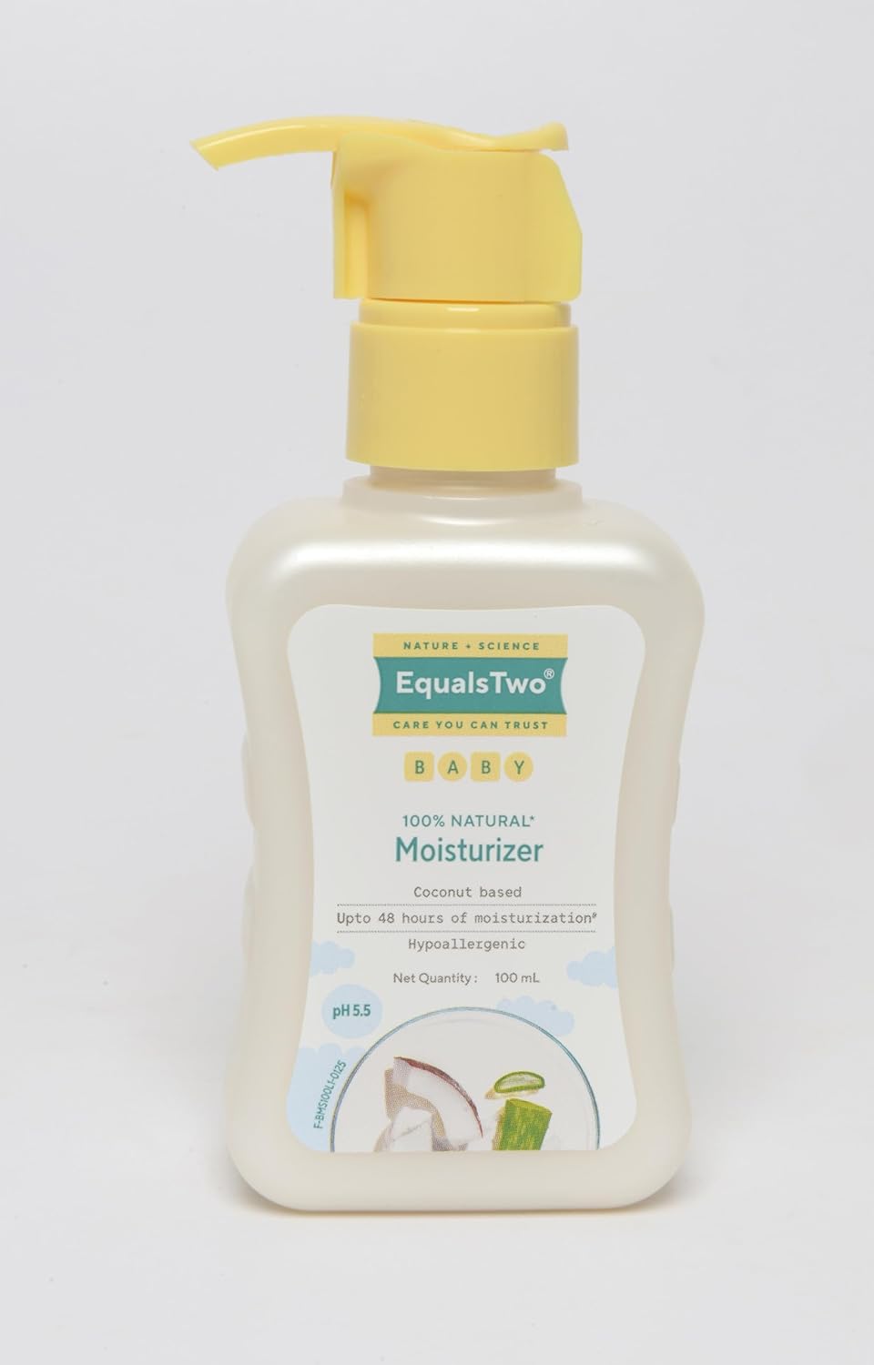 Natural Coconut Baby Moisturizer | 100ml Dermatologically Tested Lotion | Paraben & Sulphate Free