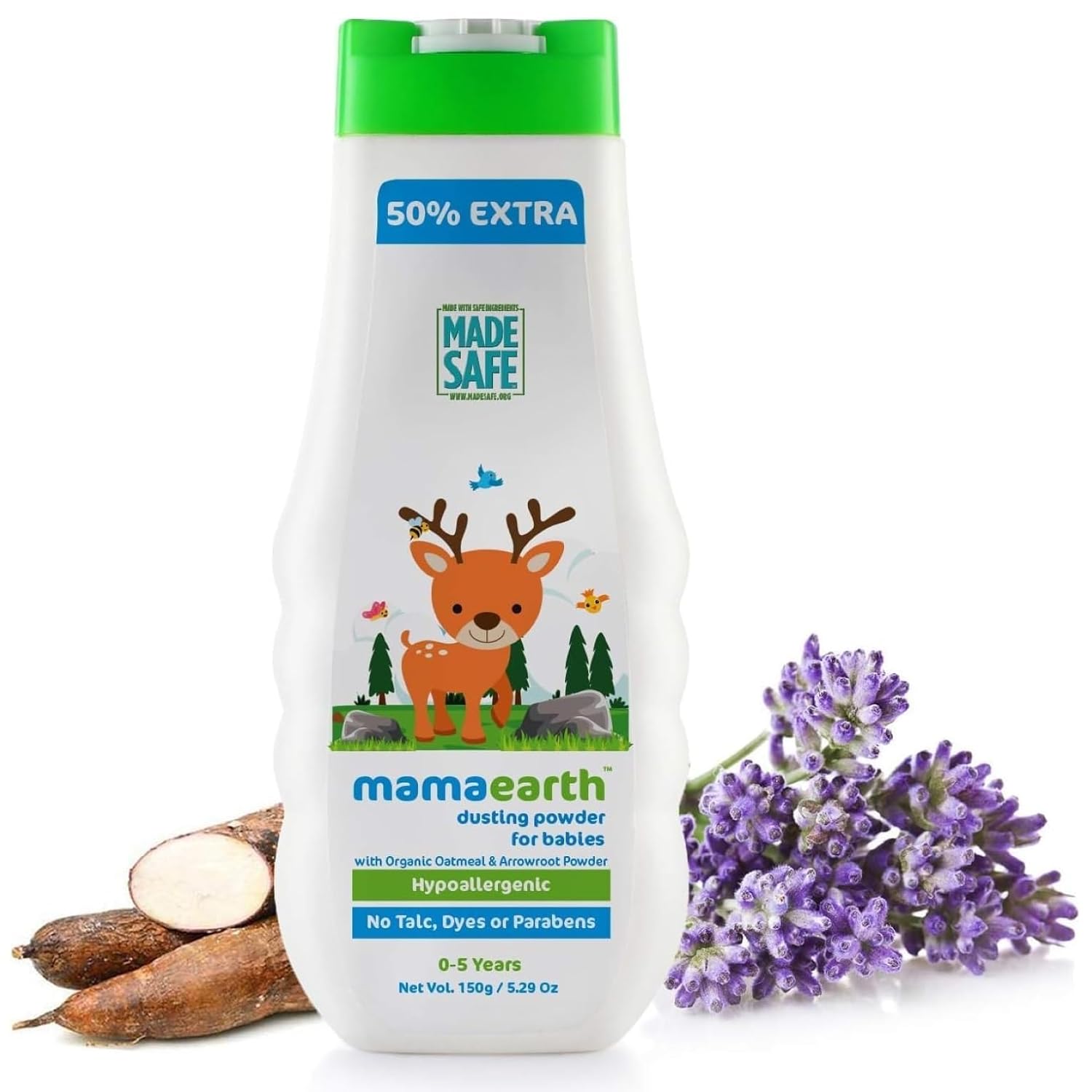 Mamaearth Dusting Power For Babies - 300 g | Infused with Organic Oatmeal and Arrowroot Powder | Calms and Relaxes Skin, Prevents Diaper Rash, Dermatologically Tested, Free From Talc and Parabens