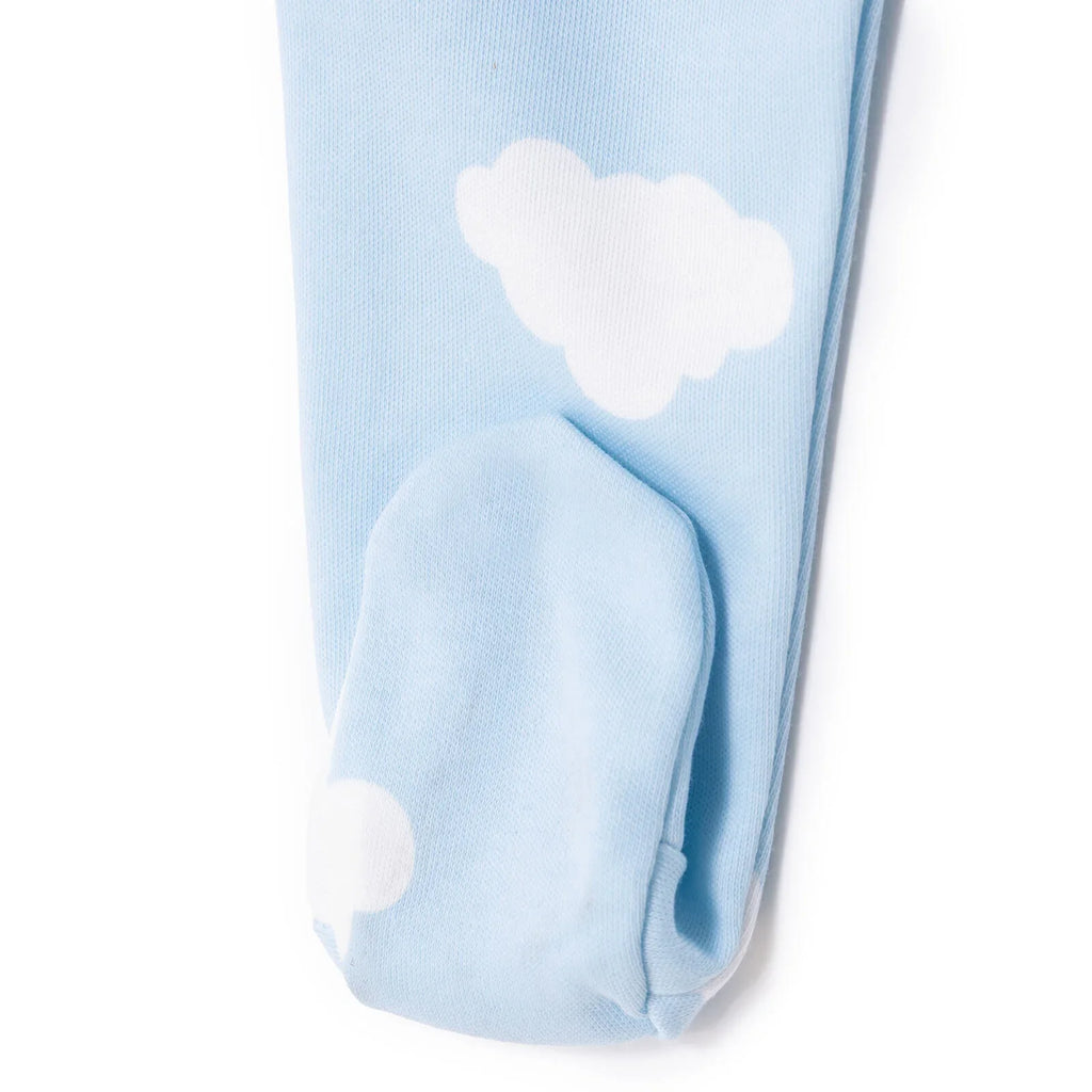 HelloBaby Newborn Footed Jumpsuit - Light Blue