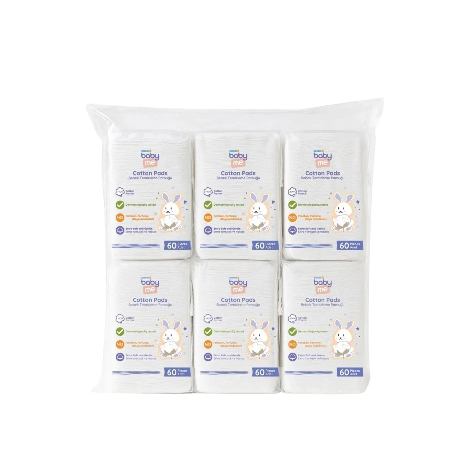 baby me Baby Cleaning Cotton Pads 6x60 pcs
