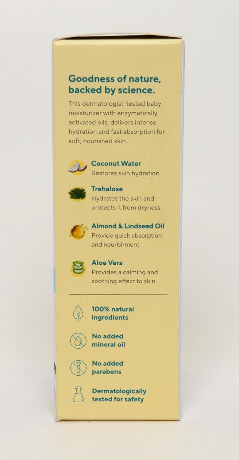 Natural Coconut Baby Moisturizer | 100ml Dermatologically Tested Lotion | Paraben & Sulphate Free