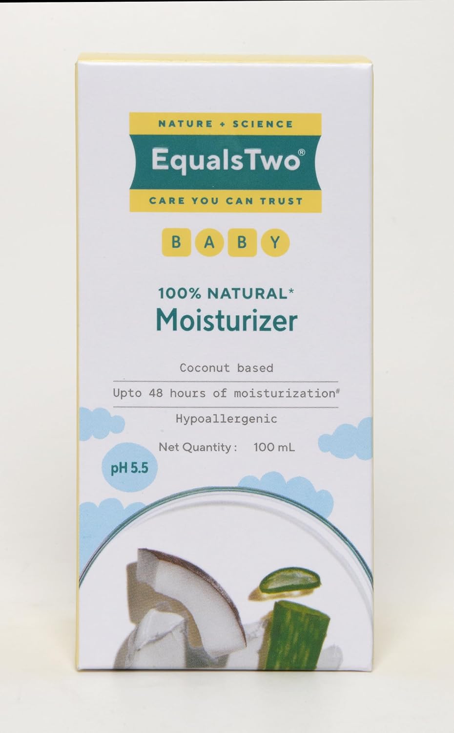 Natural Coconut Baby Moisturizer | 100ml Dermatologically Tested Lotion | Paraben & Sulphate Free