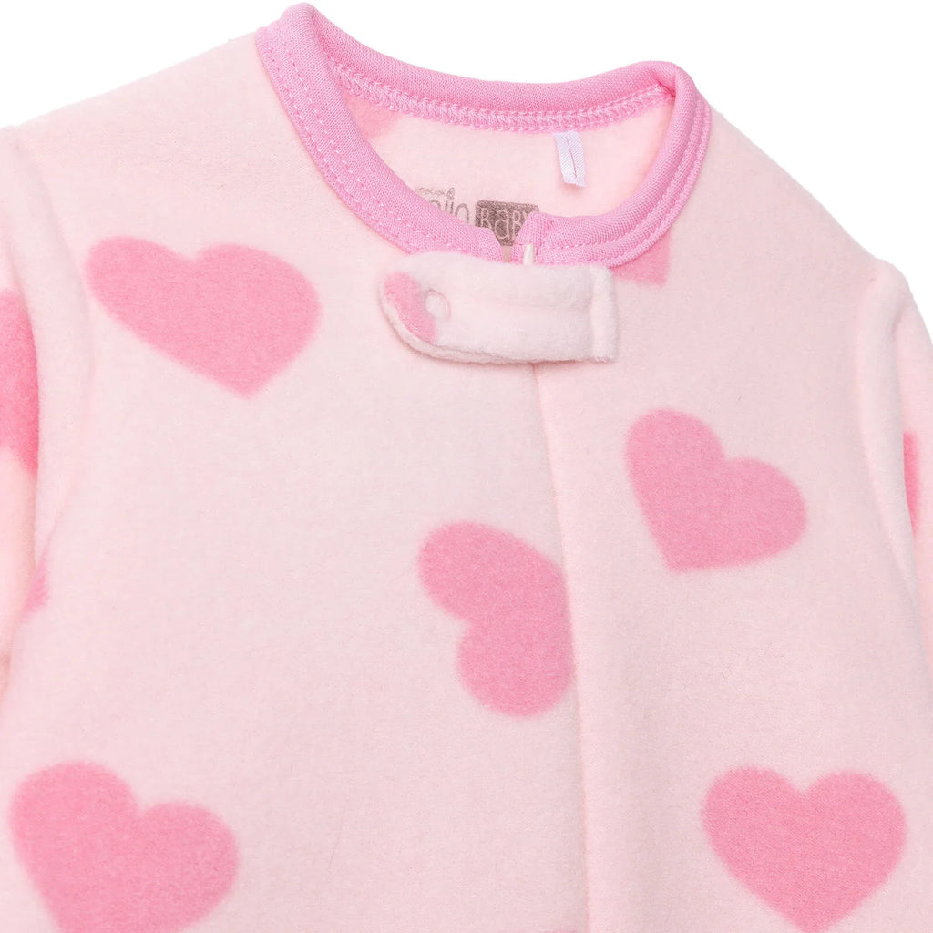 HelloBaby Newborn Polar Footed Jumpsuit - Pink Printed