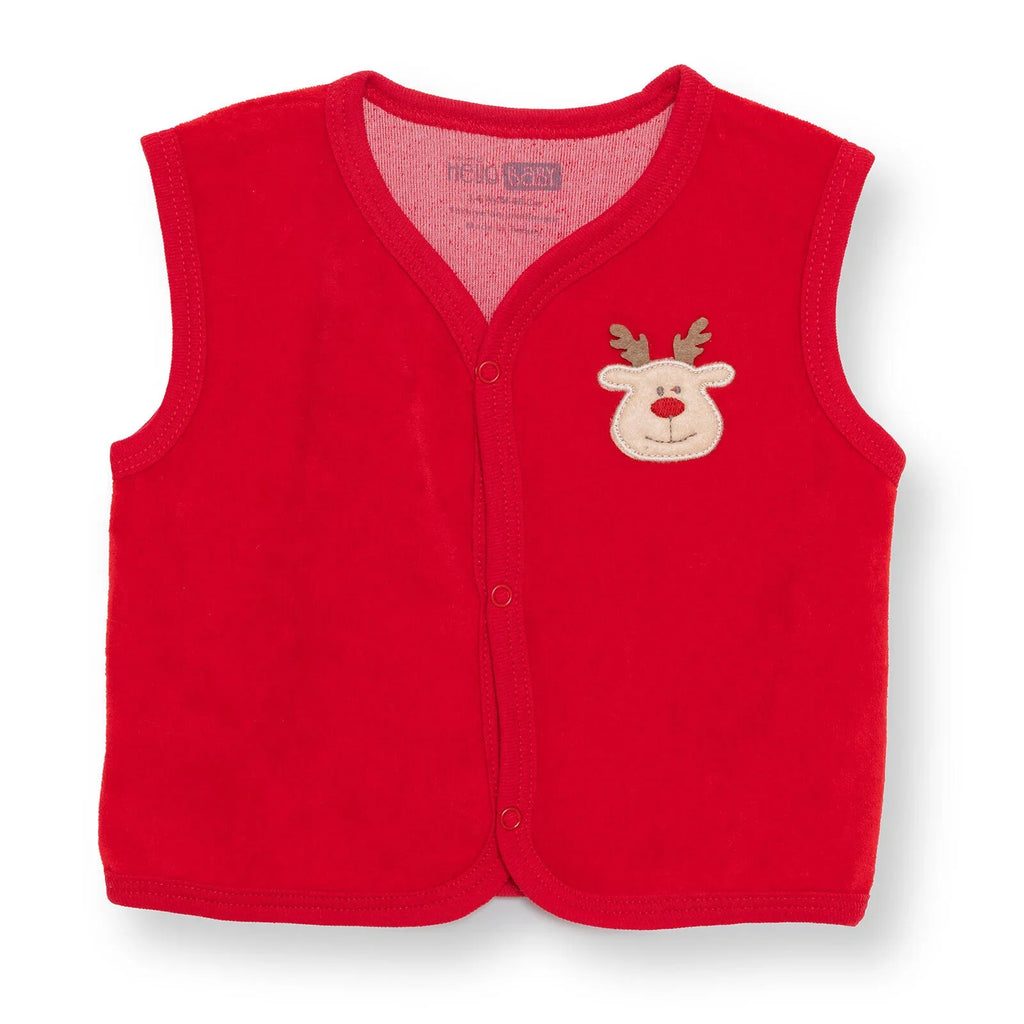 HelloBaby My First Christmas Unisex Newborn Vest - Red