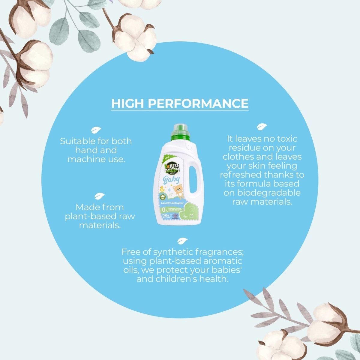 Just Green Organic Baby Laundry Liquid 1500ml