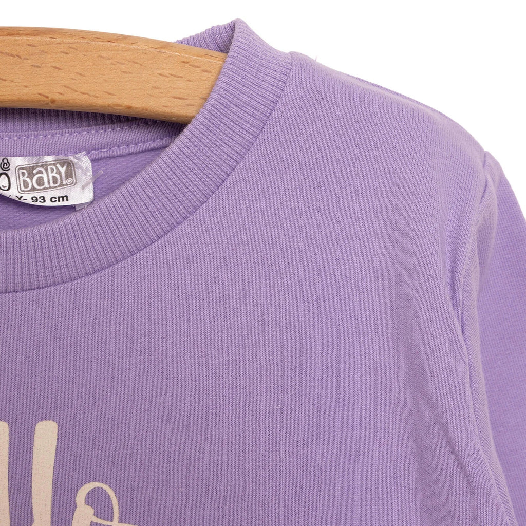 HelloBaby Baby Girl Animal Printed Sweatshirt - Purple