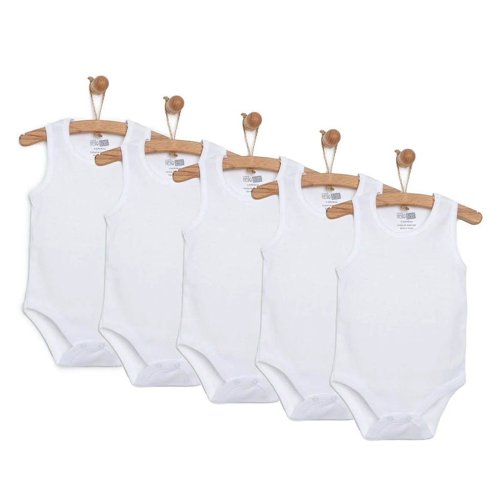 HelloBaby Unisex Sleeveless Bodysuit 5 pcs